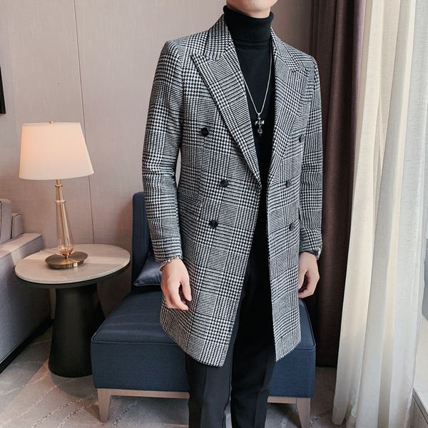 men's wool blends brand clothing male double breasted plaid woolen cloth coatsmale slim fit casual jackets s3xl 230321, Black
men's wool blends brand clothing male double breasted plaid woolen cloth coatsmale slim fit casual jackets s3xl 230321, Black