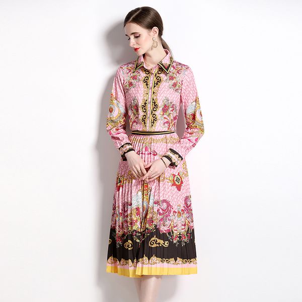 retro floral designer dress sets pink two piece 2023 women elegant shirt and midi pleated skirts holiday party set long sleeve office lady p, White
retro floral designer dress sets pink two piece 2023 women elegant shirt and midi pleated skirts holiday party set long sleeve office lady p, White
