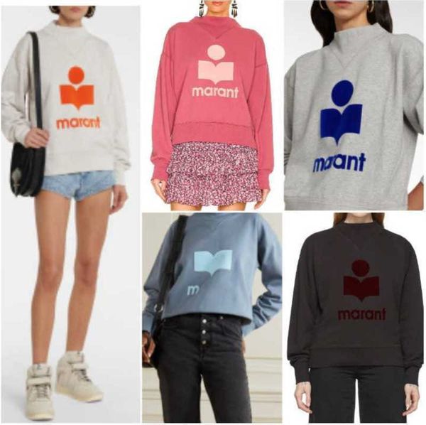 isabel marant designer pullover sweatshirt flocking print half high collar long sleeve loose terry sweater for women fashion hoodies, Black
isabel marant designer pullover sweatshirt flocking print half high collar long sleeve loose terry sweater for women fashion hoodies, Black