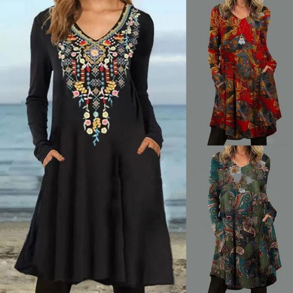 casual dresses women's national style pullover autumn and winter casual retro plus size v-neck fashion print long sleeve dress 230321, Black;gray
casual dresses women's national style pullover autumn and winter casual retro plus size v-neck fashion print long sleeve dress 230321, Black;gray