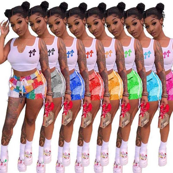 summer women tracksuits designer 2023 new two piece set with double cross printed slim fit sports tank casual outfits, Gray
summer women tracksuits designer 2023 new two piece set with double cross printed slim fit sports tank casual outfits, Gray