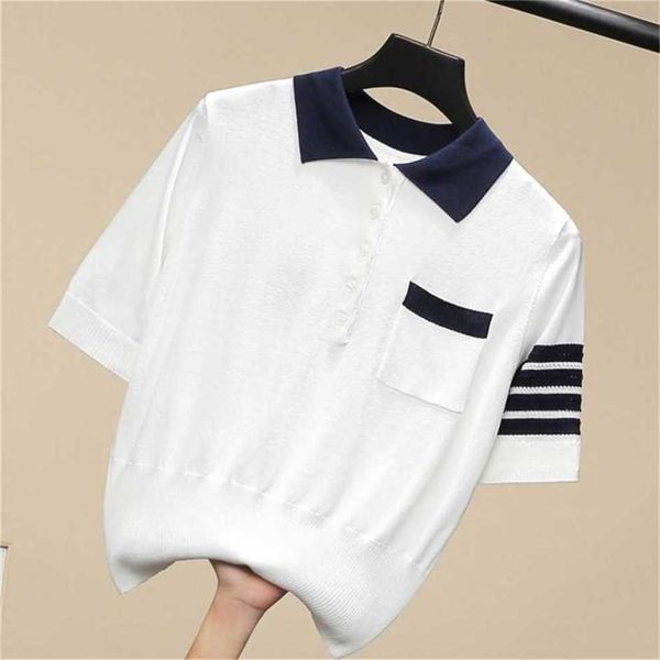 80% off factory outlet online new ice silk knitted t-shirt female back pattern casual waist closing lapel tide summer, White
80% off factory outlet online new ice silk knitted t-shirt female back pattern casual waist closing lapel tide summer, White