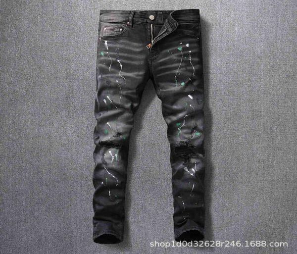 slim 2023 amirs men jeans street fashion men039s grey jeans with holes painted old black fit punk hip hop men039s pants hip6109032, Blue
slim 2023 amirs men jeans street fashion men039s grey jeans with holes painted old black fit punk hip hop men039s pants hip6109032, Blue