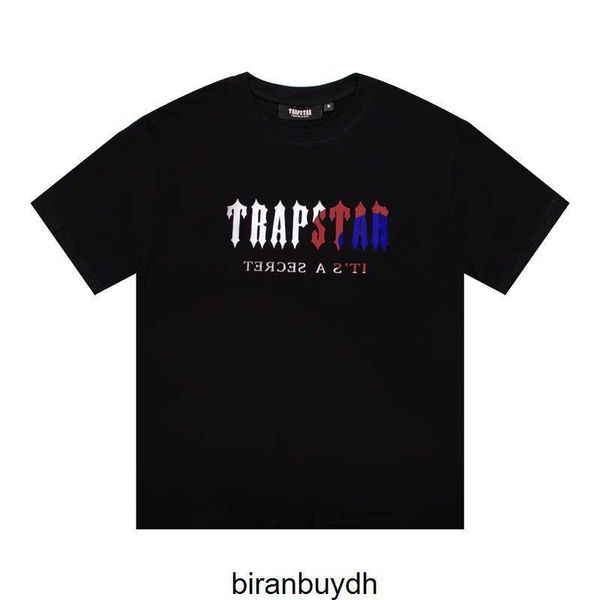 sport men's t-shirts trapstar gradient print short sleeve t-shirt, White;black