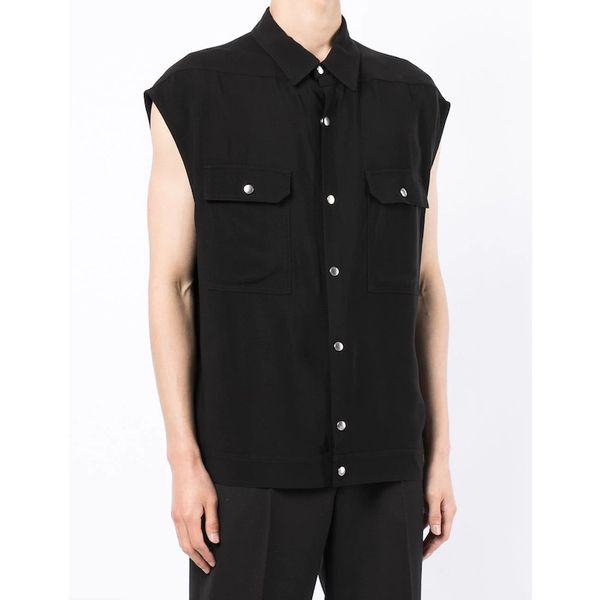 high street rick men sleeveless chiffon shirt loose fit casual shirt for men personalized pocket embellishment men's casual shirts, White;black
high street rick men sleeveless chiffon shirt loose fit casual shirt for men personalized pocket embellishment men's casual shirts, White;black