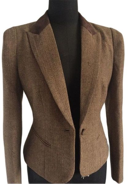 women's suits blazers suit vintage herringbone tweed jacket casual fashion outerwear temperament slim fit single button custom blazer 2, White;black
women's suits blazers suit vintage herringbone tweed jacket casual fashion outerwear temperament slim fit single button custom blazer 2, White;black