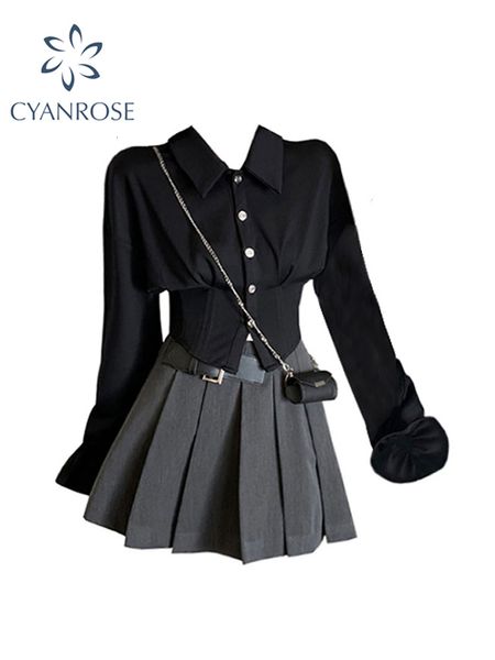 two piece dress women 2 sets black vintage gothic chiffon fishtail shirt skirt female slim grey pleated skirts autumn outfits 230321, White
two piece dress women 2 sets black vintage gothic chiffon fishtail shirt skirt female slim grey pleated skirts autumn outfits 230321, White