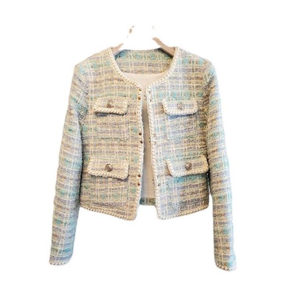 308 xl 2023 spring women's jackets coat long sleeve crew neck tweed pink blue fashion womens clothes huilin, Black;brown
308 xl 2023 spring women's jackets coat long sleeve crew neck tweed pink blue fashion womens clothes huilin, Black;brown