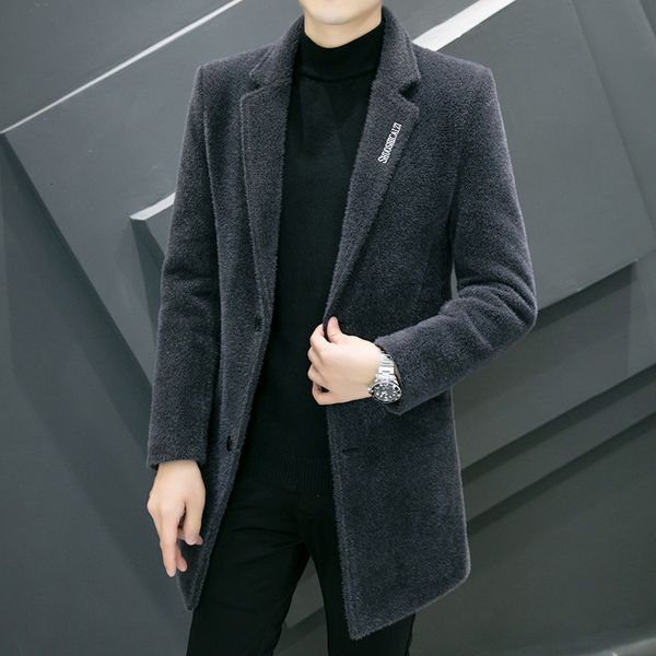 men's wool blends winter long jackets men suit collar casual business trench coat slim social streetwear overcoat windbreaker 230320, Black
men's wool blends winter long jackets men suit collar casual business trench coat slim social streetwear overcoat windbreaker 230320, Black