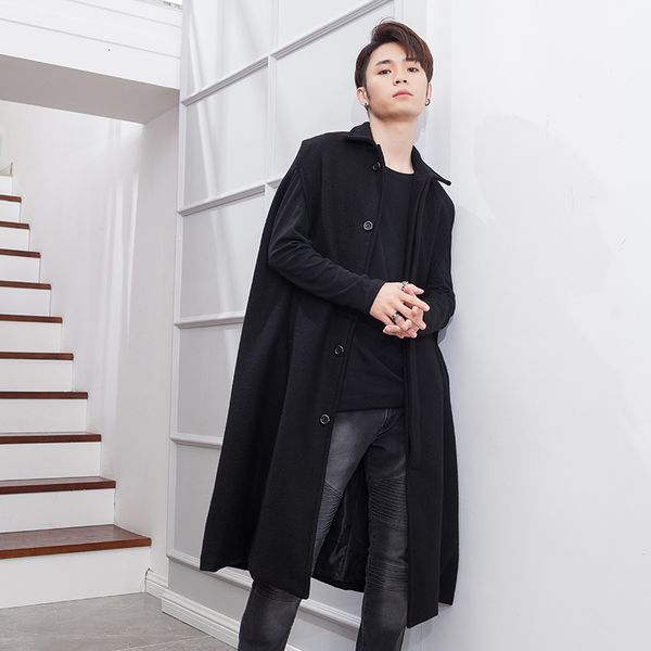 men's wool blends coat men's long overtheknee europe and the united states simple japanese retro world war ii warlord loose brand, Black
men's wool blends coat men's long overtheknee europe and the united states simple japanese retro world war ii warlord loose brand, Black
