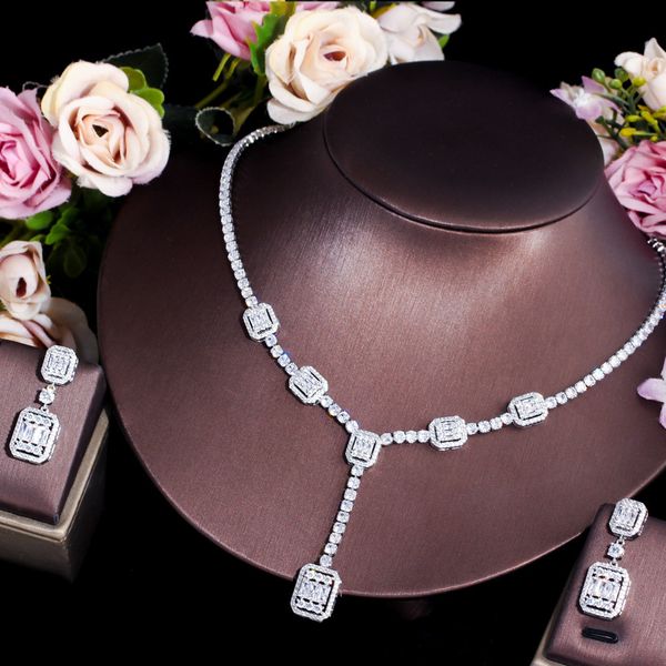 wedding jewelry sets cwwzircons african baguette cz pave dangle drop necklace earrings bridal cubic zirconia set for women t612 230321, Slivery;golden
wedding jewelry sets cwwzircons african baguette cz pave dangle drop necklace earrings bridal cubic zirconia set for women t612 230321, Slivery;golden