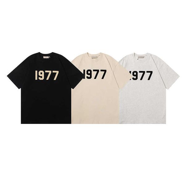 essentialls t shirt for men women sport tshirt summer new 1977 flocked letter double yarn fabric large loose high street fashion brand short, White;black
essentialls t shirt for men women sport tshirt summer new 1977 flocked letter double yarn fabric large loose high street fashion brand short, White;black