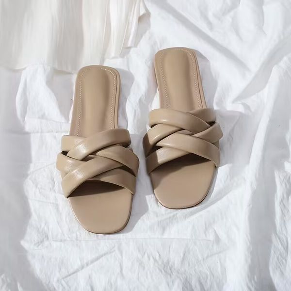 leather slippers female summer outside wear fashion simple shopping leisure beach shoes, Black
leather slippers female summer outside wear fashion simple shopping leisure beach shoes, Black