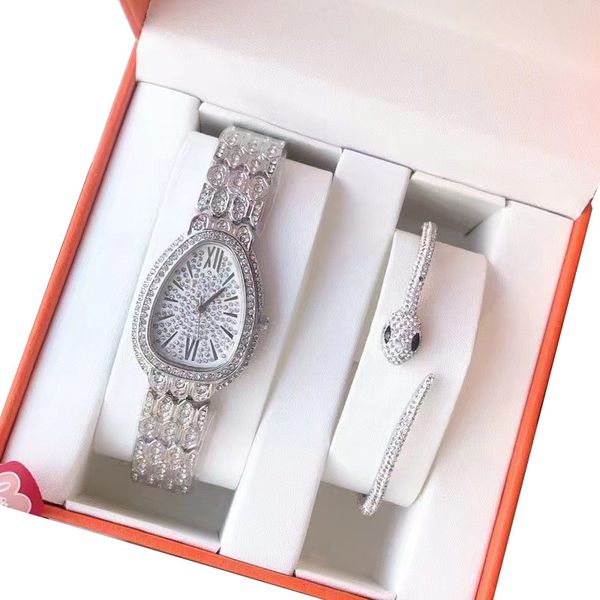 luxury women snake watches bracelet 2 sets with gift box brand designer diamond lady watch fashion wristwatches for womens birthday mother&#