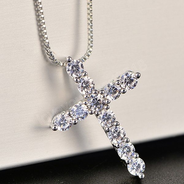 moissanite necklace cross pendants necklace for women engagement bridal fine jewelry, Silver
moissanite necklace cross pendants necklace for women engagement bridal fine jewelry, Silver