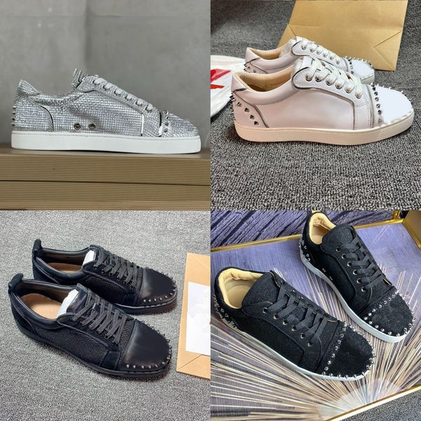 designer sneaker glittered calf leather spikes shoe silver suede sneakers low velours casual men women shoes with box size 35-48, Black
designer sneaker glittered calf leather spikes shoe silver suede sneakers low velours casual men women shoes with box size 35-48, Black
