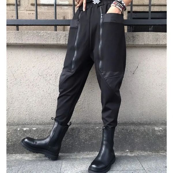 women's pants s fashion womens black zippers punk harem ladies casual loose trousers streetwear female pocket elastic pantalons 230322, Black;white
women's pants s fashion womens black zippers punk harem ladies casual loose trousers streetwear female pocket elastic pantalons 230322, Black;white