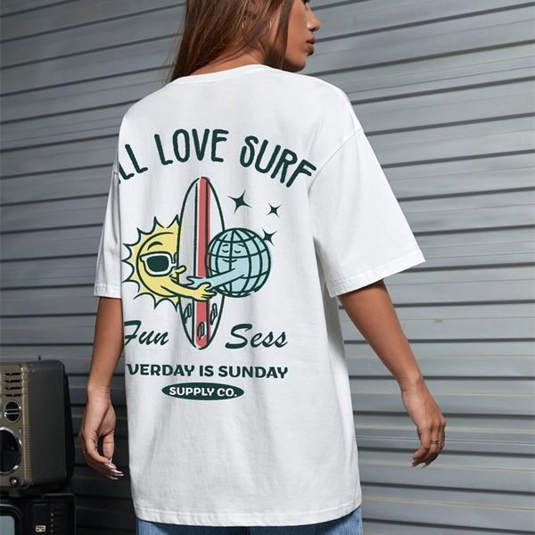 womens tshirt all love surf fun everday is sunday cartoons print tshirts women 100% cotton breathable short sleeve oversized casual tshirt 2, White
womens tshirt all love surf fun everday is sunday cartoons print tshirts women 100% cotton breathable short sleeve oversized casual tshirt 2, White