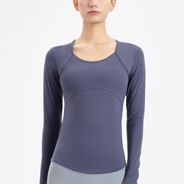 ll women's yoga long sleeve shirt tight fit solid color loose sports fitness round neck jogging sportswear breathable 4 colors ll608
ll women's yoga long sleeve shirt tight fit solid color loose sports fitness round neck jogging sportswear breathable 4 colors ll608