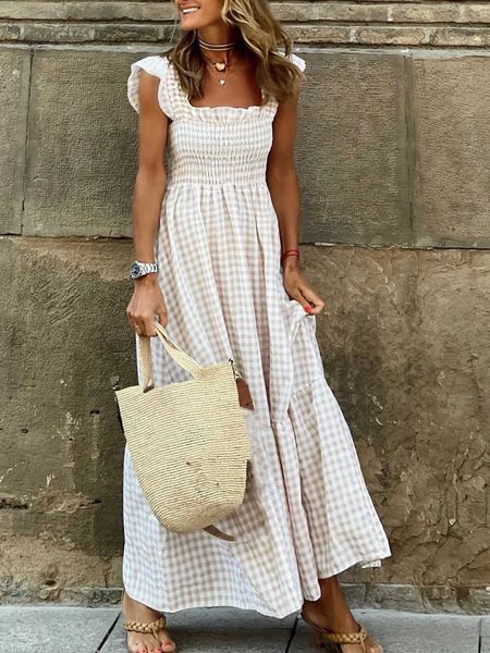 party dresses plaid summer women a-line maxi ladies elegant square collar long female boho beach sleeveless robe femme y2303, White;black
party dresses plaid summer women a-line maxi ladies elegant square collar long female boho beach sleeveless robe femme y2303, White;black