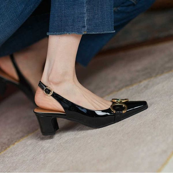 nxy sandals patent leather ladies sandals summer concise pointed buckle women's shoes fashionable elegant shallow mouth female stiletto, Black
nxy sandals patent leather ladies sandals summer concise pointed buckle women's shoes fashionable elegant shallow mouth female stiletto, Black