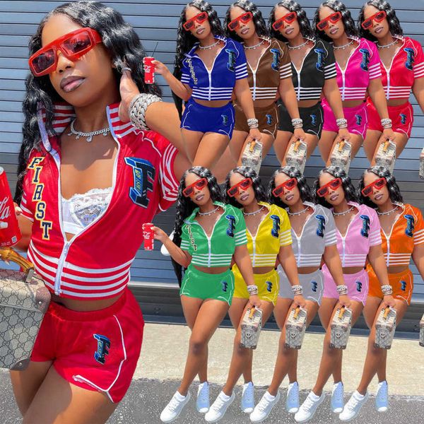women's sports tracksuits summer jacket baseball suit letter f printed mini shorts set sweatpants set women, Gray
women's sports tracksuits summer jacket baseball suit letter f printed mini shorts set sweatpants set women, Gray