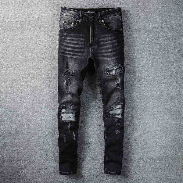 mens jeans designer black gray hole scraped old patch european and american slim fit small foot elastic jeans men's fashion, Blue
mens jeans designer black gray hole scraped old patch european and american slim fit small foot elastic jeans men's fashion, Blue