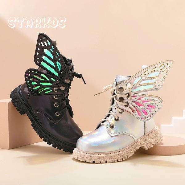 boots butterfly wings flat girls fashion fairy shoes kids autumn laser silver colorful lace up ankle botines with lug sole 230321, Black;grey
boots butterfly wings flat girls fashion fairy shoes kids autumn laser silver colorful lace up ankle botines with lug sole 230321, Black;grey