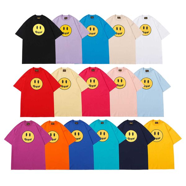 designe drew men's t-shirt smiley face short sleeve same short sleeve trend high street men and women loose couple summer, White;black
designe drew men's t-shirt smiley face short sleeve same short sleeve trend high street men and women loose couple summer, White;black