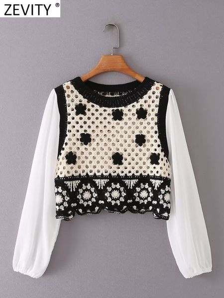 women's vests zevity women sweet floral appliqued crochet short knitting sweater female chic basic o neck long sleeve pullovers sw2265, Black;white
women's vests zevity women sweet floral appliqued crochet short knitting sweater female chic basic o neck long sleeve pullovers sw2265, Black;white