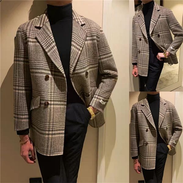 men's suits blazers plaid men suits wool overcoat single breasted jacket outfit custom made warm formal business wedding causal prom co, White;black 
men's suits blazers plaid men suits wool overcoat single breasted jacket outfit custom made warm formal business wedding causal prom co, White;black