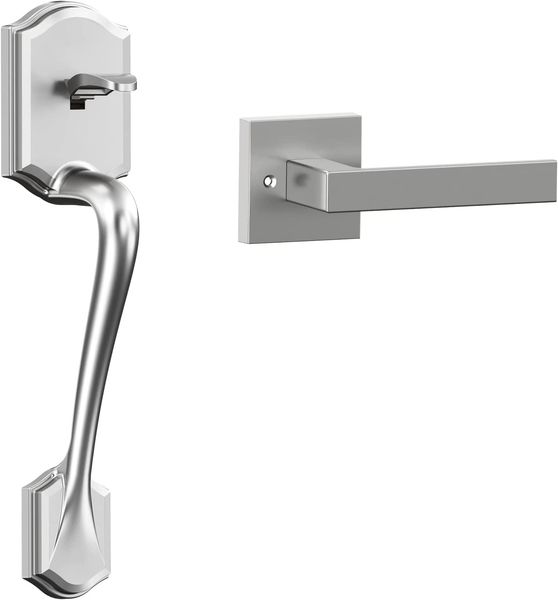 front door lock set, door handle with lever entry handleset camelot left right compatible exterior interior single cylinder lower half, sati
front door lock set, door handle with lever entry handleset camelot left right compatible exterior interior single cylinder lower half, sati