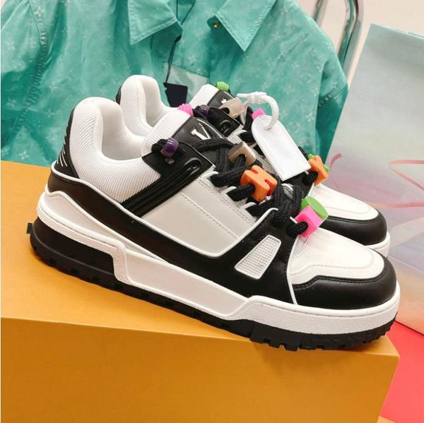 designer men women sneakers trainer maxi diy shoes luxury low lace-up leather sneakers size35-45, Black
designer men women sneakers trainer maxi diy shoes luxury low lace-up leather sneakers size35-45, Black