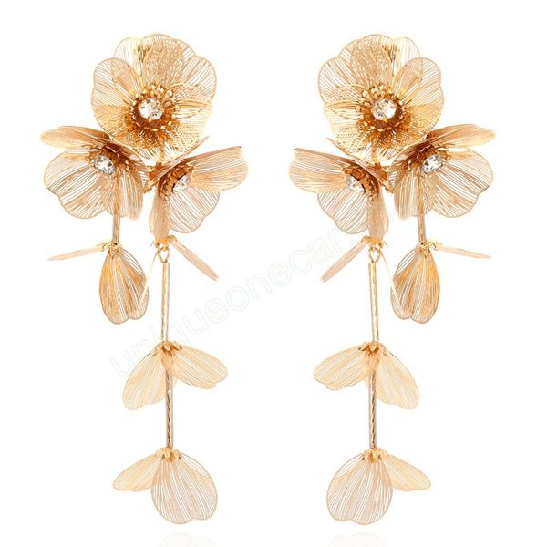 metal exaggerated luxury long metal flower tassel earrings for women personality temperament golden dangle earrings jewelry, Silver
metal exaggerated luxury long metal flower tassel earrings for women personality temperament golden dangle earrings jewelry, Silver