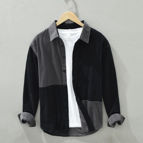 men's casual shirts men corduroy shirts loose color patchwork lapel casual classic vintage japan style fashion urban clothing 230322, White;black
men's casual shirts men corduroy shirts loose color patchwork lapel casual classic vintage japan style fashion urban clothing 230322, White;black