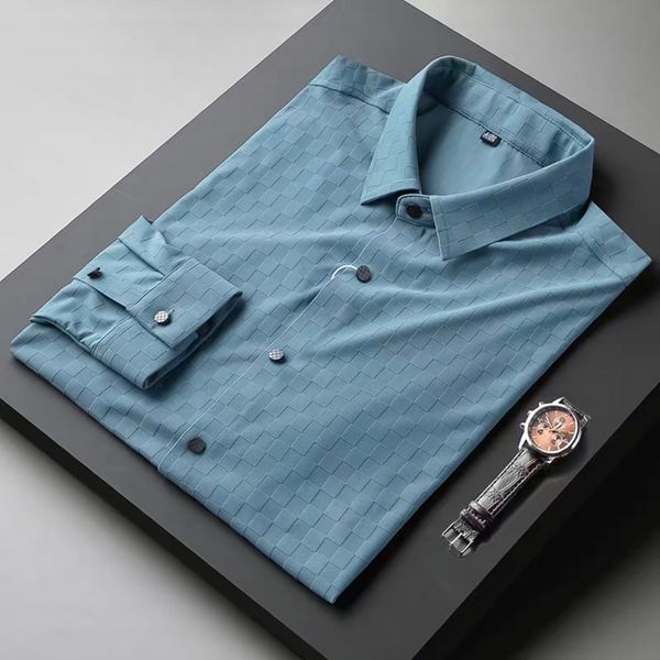 men's casual shirts high end waffle elastic shirt men's long sleeve spring and autumn trend ice silk traceless shirt men's yo, White;black
men's casual shirts high end waffle elastic shirt men's long sleeve spring and autumn trend ice silk traceless shirt men's yo, White;black