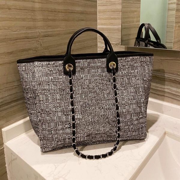 women luxury handbags whole beach bag quality fashion knitting purse shoulder large tote with chain canvas shopping bags328t
women luxury handbags whole beach bag quality fashion knitting purse shoulder large tote with chain canvas shopping bags328t