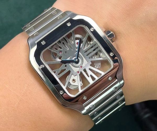 luxury mens watches movement watches for men 39.8mm montre de luxe watch silver two tone skeleton watchs wristwatch mechanical automatic 904, Slivery;brown
luxury mens watches movement watches for men 39.8mm montre de luxe watch silver two tone skeleton watchs wristwatch mechanical automatic 904, Slivery;brown