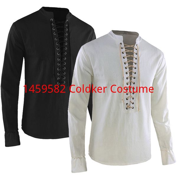 men's casual shirts man retro medieval pirate viking cosplay shirt vintage casual male hooded knight linen renaissance nordic tunic ban, White;black
men's casual shirts man retro medieval pirate viking cosplay shirt vintage casual male hooded knight linen renaissance nordic tunic ban, White;black
