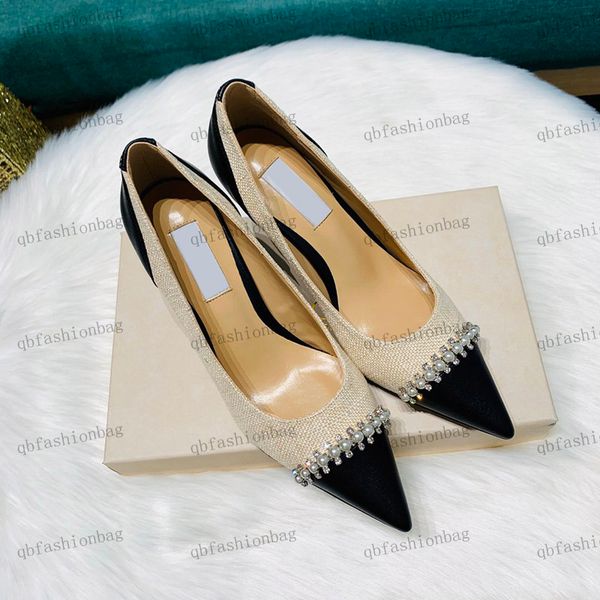 classic designer womens stiletto heels pointy splicing small pearl rhinestones leather linen splicing dress shoes office street women's, Black
classic designer womens stiletto heels pointy splicing small pearl rhinestones leather linen splicing dress shoes office street women's, Black