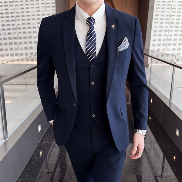 men's suits blazers brand three-piece business professional formal suit mens suit korean version slim groomsmen and groom wedding dress, White;black
men's suits blazers brand three-piece business professional formal suit mens suit korean version slim groomsmen and groom wedding dress, White;black