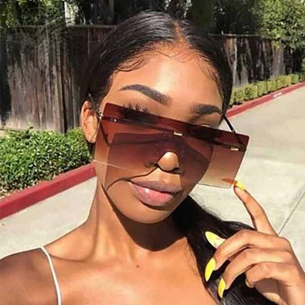 Designer glasses rimless one-piece sunglasses square large frame sunglasses men's and women's fashion marine color sunglasses
Designer glasses rimless one-piece sunglasses square large frame sunglasses men's and women's fashion marine color sunglasses