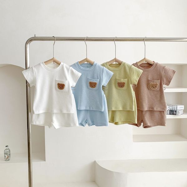 clothing sets 2pcs set baby cute clothes summer baby clothes male female baby solid color bear head short-sleeved shorts suit cotton leisure, White
clothing sets 2pcs set baby cute clothes summer baby clothes male female baby solid color bear head short-sleeved shorts suit cotton leisure, White