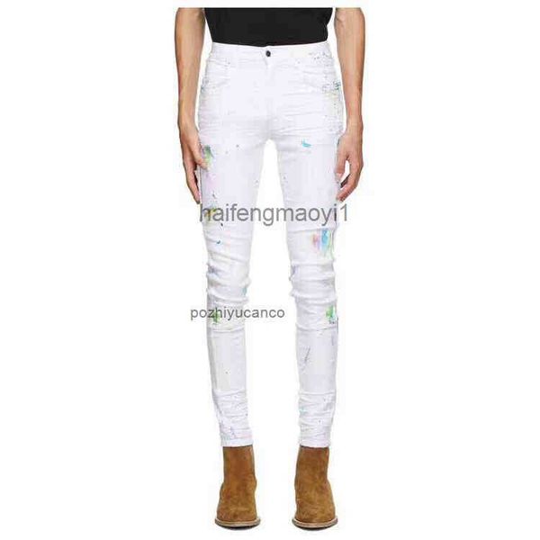 designer men jeans color ink splashing graffiti knee knife cutting big pocket tooling white slim jeans new hip hop, Blue
designer men jeans color ink splashing graffiti knee knife cutting big pocket tooling white slim jeans new hip hop, Blue