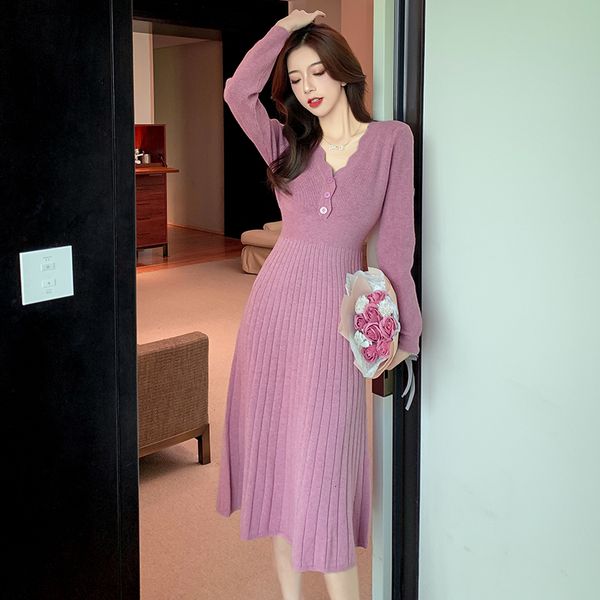 party dresses women buttons casual sweater dress winter warm soft elegant v-neck wool blend dress korean fashion office lady dresses vestido, White;black
party dresses women buttons casual sweater dress winter warm soft elegant v-neck wool blend dress korean fashion office lady dresses vestido, White;black