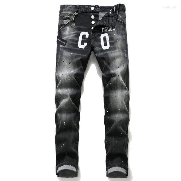 men's jeans designer style high street black retro men elastic cotton ripped pants vintage designer slim punk pants, Blue
men's jeans designer style high street black retro men elastic cotton ripped pants vintage designer slim punk pants, Blue