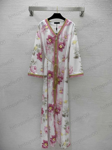 womens designers clothing casual dresses spring summer stylish simple luxury embroidery lace panel pink flower print wide sleeve tassel belt, Black;gray
womens designers clothing casual dresses spring summer stylish simple luxury embroidery lace panel pink flower print wide sleeve tassel belt, Black;gray