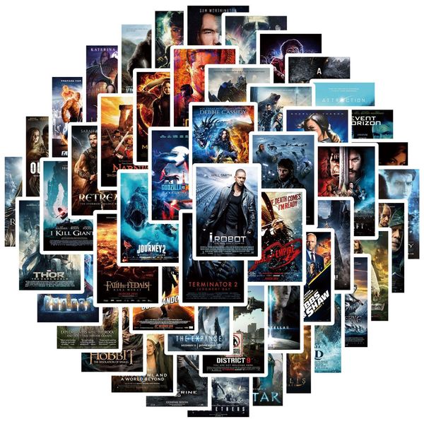 

100 movie posters combined with graffiti stickers Luggage compartment notebook scooter water cup PVC stickers state of the art, art prints