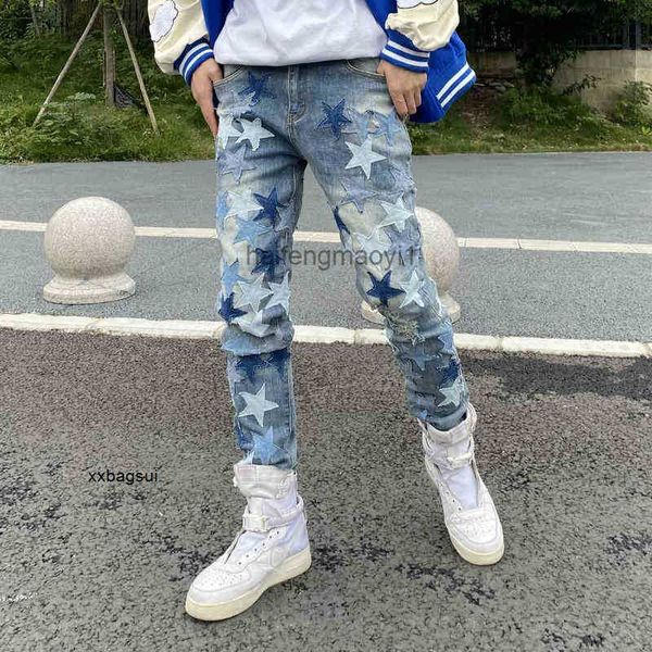 mens jeans chaopai fog high street color star sticker washing elastic locomotive slim ins jeans, Blue
mens jeans chaopai fog high street color star sticker washing elastic locomotive slim ins jeans, Blue
