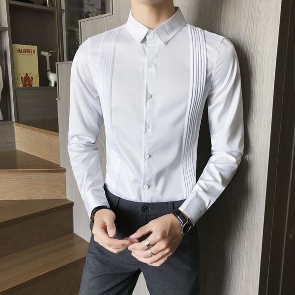 men's casual shirts men's tuxedo shirts front pleated dress slim fit long sleeve blouse gentleman groomsman party wedding ceremoni, White;black
men's casual shirts men's tuxedo shirts front pleated dress slim fit long sleeve blouse gentleman groomsman party wedding ceremoni, White;black